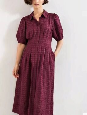 Phase Eight Burgundy Fall Dress Size 10